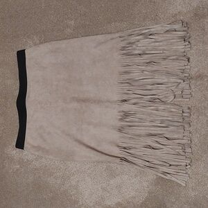 Karen Kane faux suede skirt with fringe